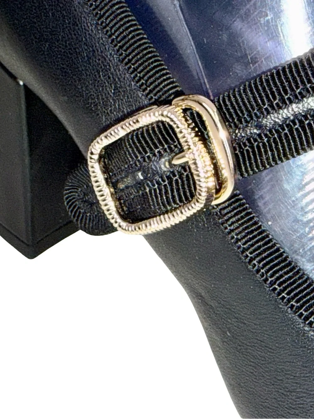 CHANEL MARY JANE PUMPS IN BLACK LAMBSKIN LEATHER
